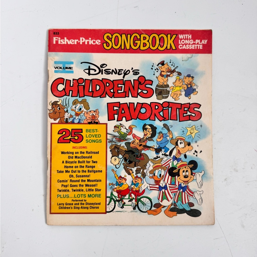 Disney Children's Favorites Fisher Price Song Book Volume I Vintage